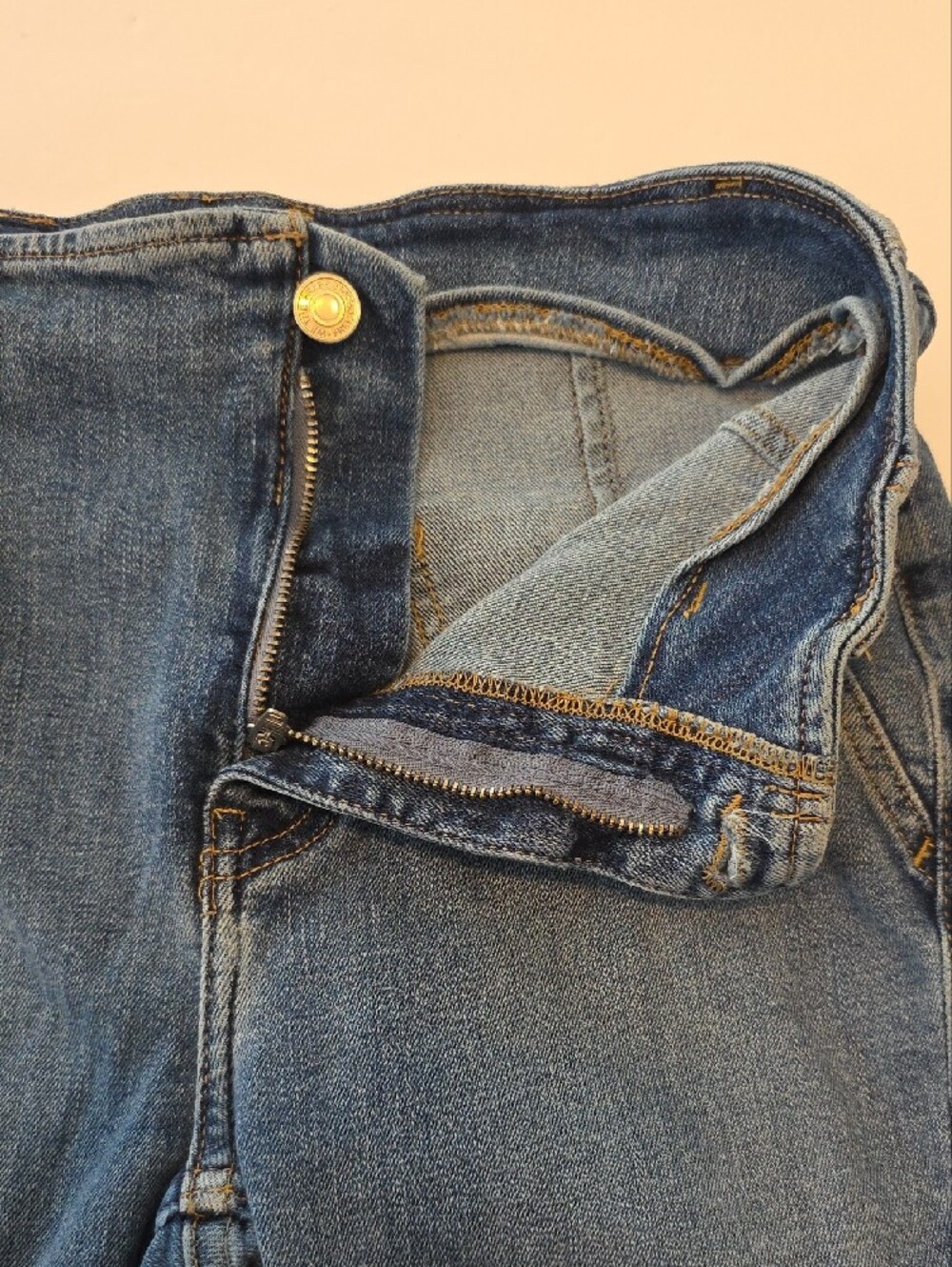Free People We The Free Blue Slim Flare Jeans Sz 27 -See Measuments Boho Cropped - Picture 8 of 16